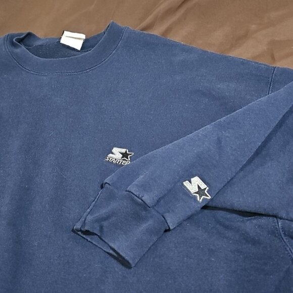 Vintage STARTER Embroidered Essentials Crewneck Sweater Sweatshirt Blue Size XL - Picture 5 of 6
